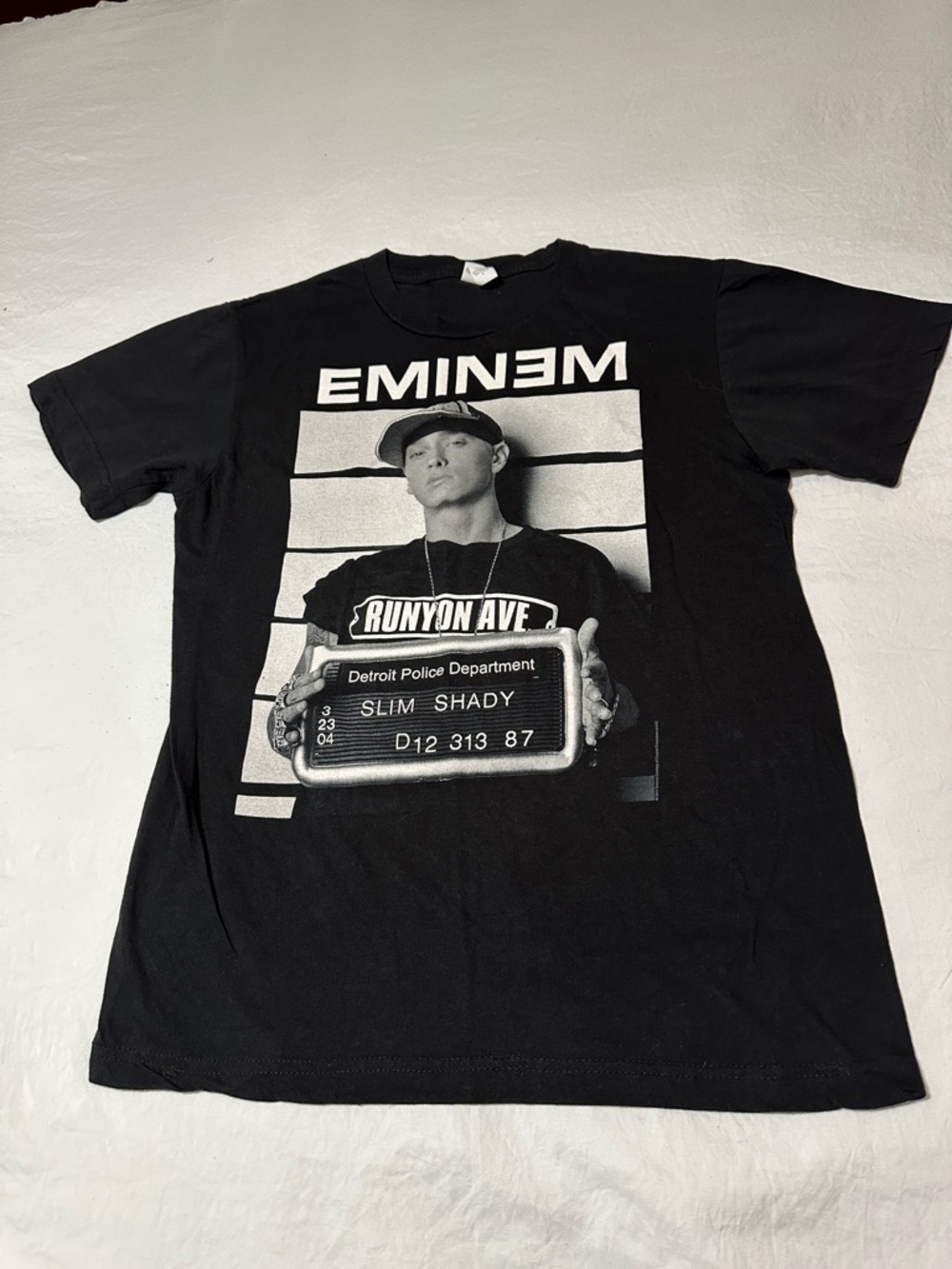 Tultex Black Vintage Eminem Graphic Short Sleeve Tee